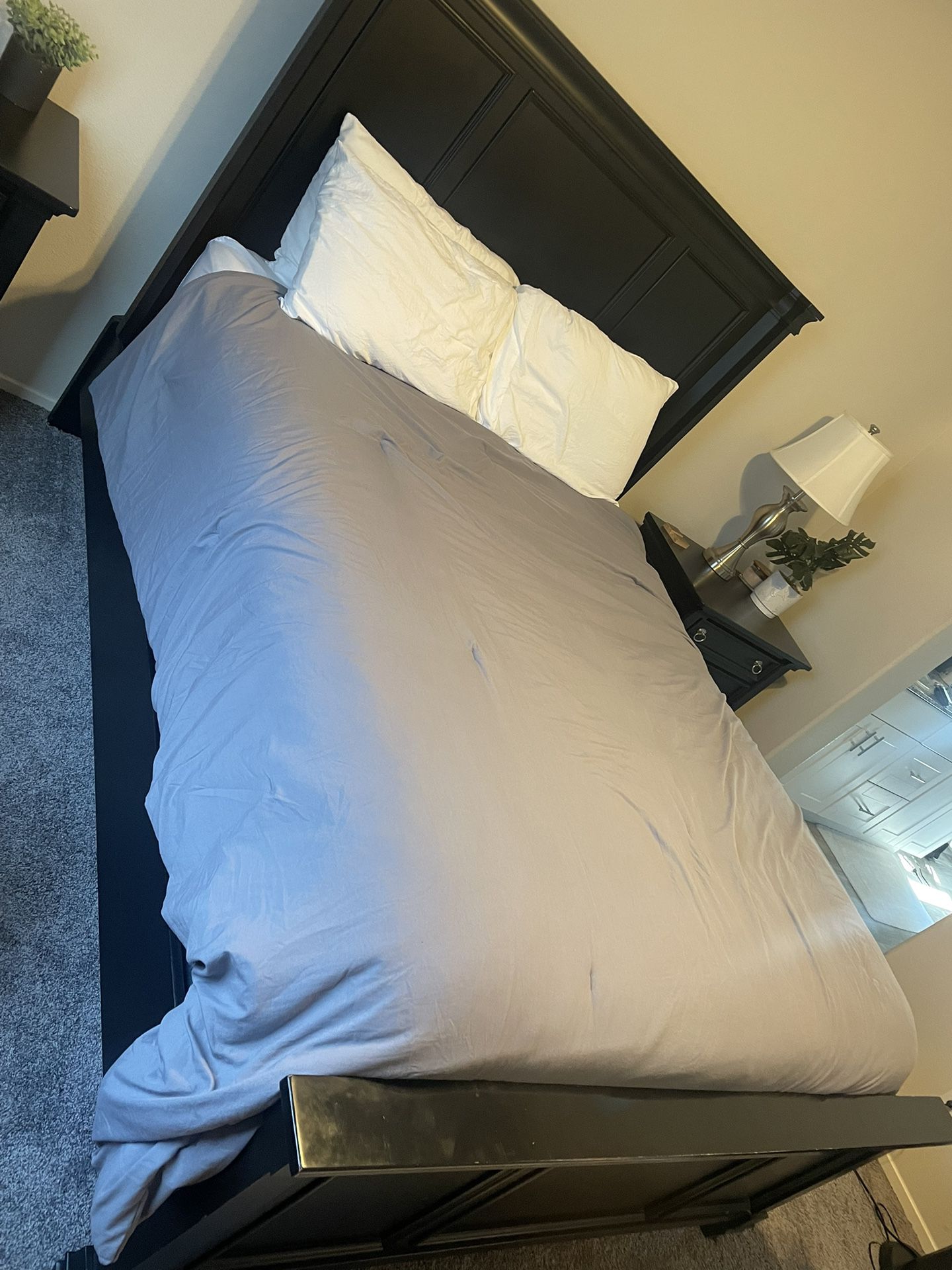 Queen Bedroom Set Including Box Spring and Mattress 