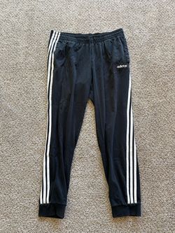 adidas Women’s Track Pants Size L Black/White 3-Stripes Pull On Elastic Waist