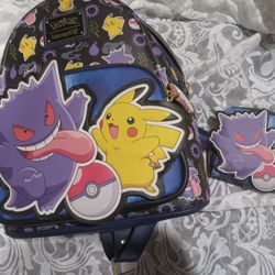 Pikachu And Gengar Loungefly Backpack And Wallet