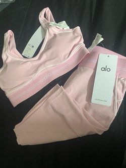 Alo Yoga Pink Sports Bra and shorts Set