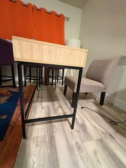 Desk and chair with lamp
