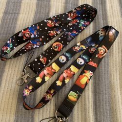 Pokémon And Mario Brothers Lanyards Brand New 