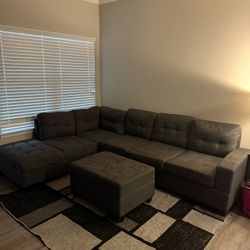 Sofa Sectional With Area Rug And Ottoman 
