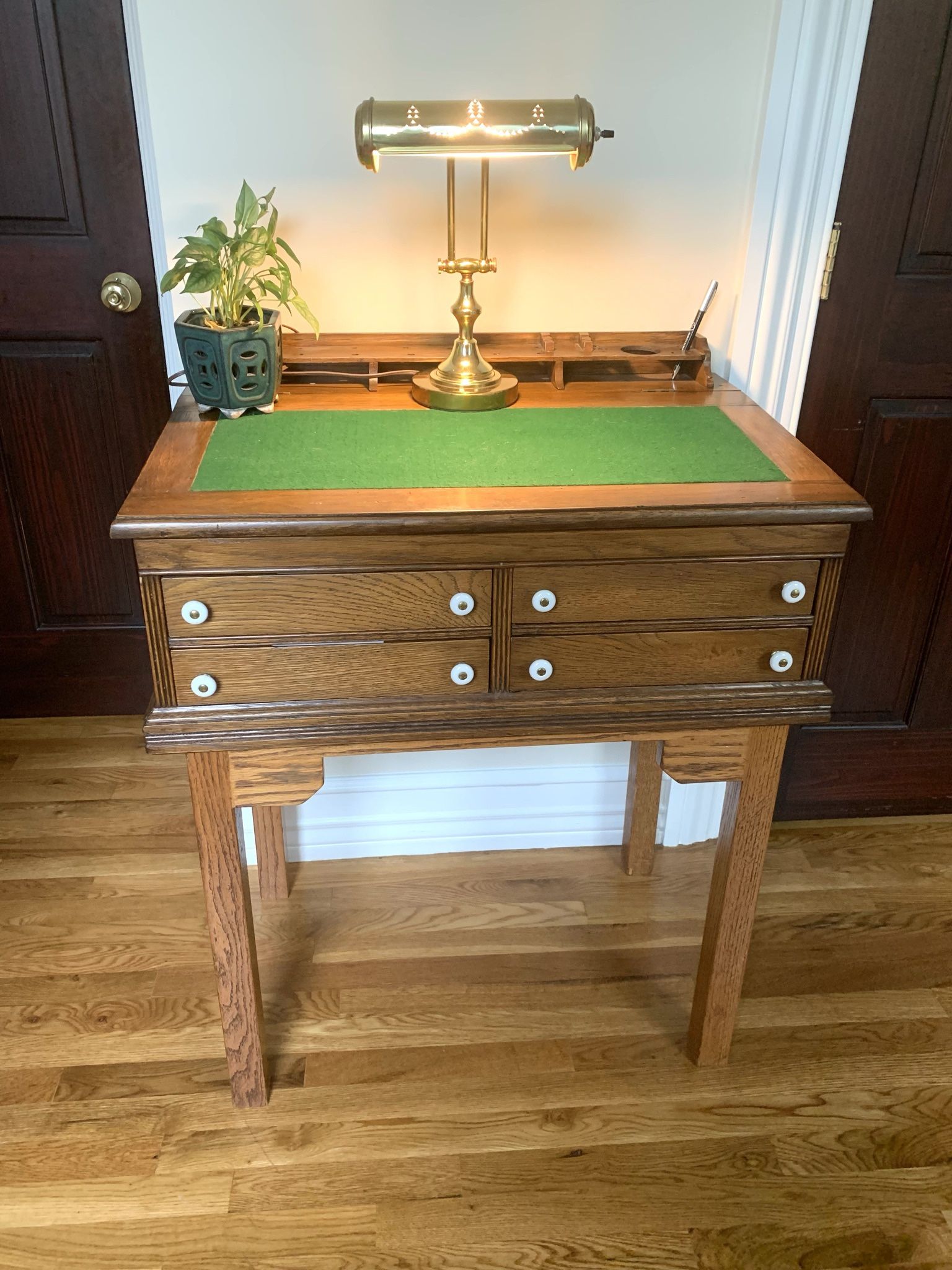 Vintage desk / plant stand / storage / artist desk / credenza