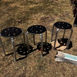 New Black Stools Black And Silver 