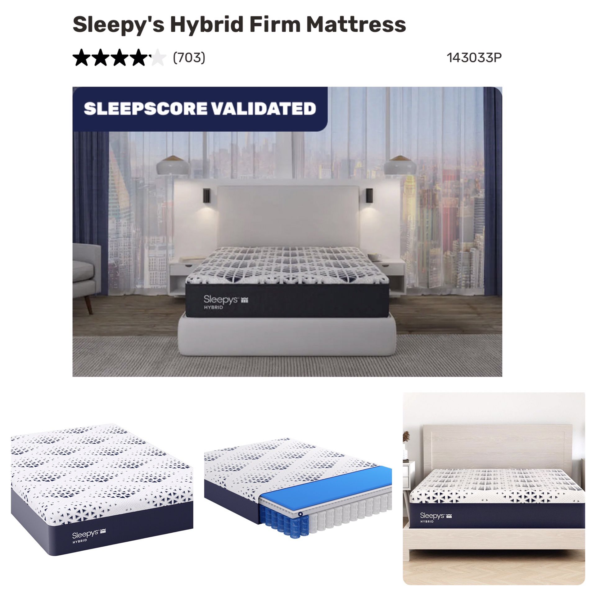 ♦️ Firm | King Size | Sleepy's Hybrid Firm Mattress Only  - Like New 6 month Used. 