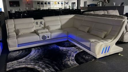 Brand New Futuristic Sectional w/LED Lights & Speakers