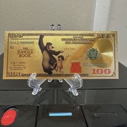 24k Gold Foil Plated The Jungle Book Banknote 