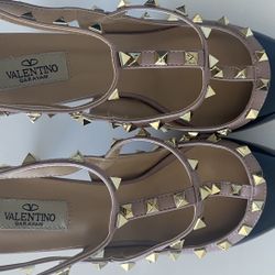 Black Patent Leather And Tan Heels