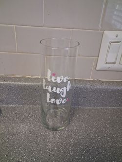 Live Laugh Love Glass Cylinder Vase