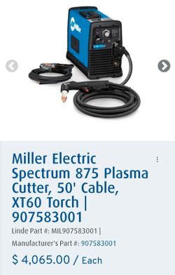 Miller plasma cutter 875