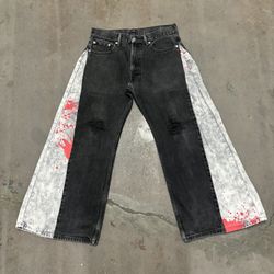 Levi’s -Light Wash  Denim, On Of A Kind, Designs -Unique. Size 33 - $168