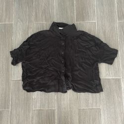 No Boundaries Black Short Sleeve Button Down