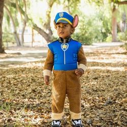Paw Patrol Chase Toddler Costume, Deluxe Official Paw Patrol Chase Outfit with Headpiece