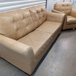 Ashley Leather Sofa And Accent Chair. Free Delivery 👍