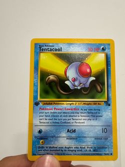 Tentacool 56/62 1st Edition Fossil 1999 Pokemon Card English Vintage Non Holo