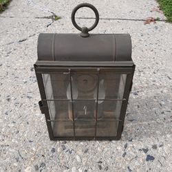 Underwriter laboratories brass glass nautical cage light Lantern Works Great 