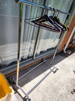 Heavy duty garment clothes rack on wheels