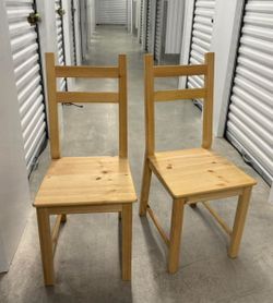 Set of 2 IKEA IVAR Pine Dining Chairs