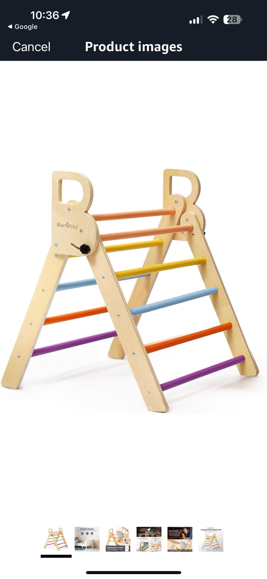 Foldable Triangle Ladder Climbing Toy for Toddlers 1-3, Montessori Toy Indoor Playground Climbing Gym for Toddlers Kids Triangle Climbing Toy