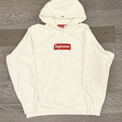Supreme Box Logo Hooded Sweatshirt WHITE Size Medium