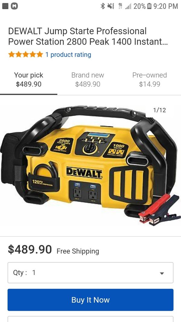 Dewalt jumper box 2800 has a compressor 120psi power inverter check your alternator with it for 