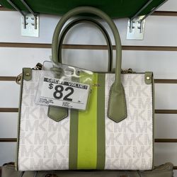 Michael Kors Center Stripe Maple Satchel
