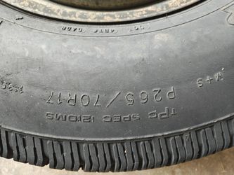 265/70/R17 Tire With Rim