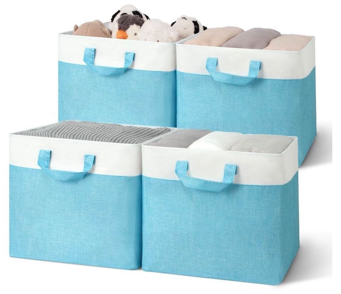 GRANNY SAYS 13x13 Cube Storage Bins, Storage Cubes with Metal Frame, Storage and Organizer, Foldable Closet Storage Baskets, Storage Cube Bins, Storag