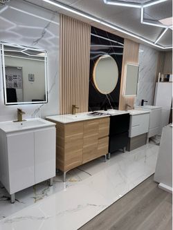Bathroom Vanity and Mirror