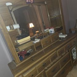 Antique Tripple Dresser Country Oak