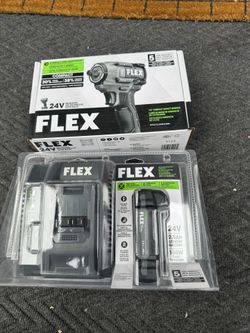 New flex 24-volt Variable Speed Brushless 1/2-in Drive Cordless Impact Wrench and 2.5 Ah battery and charger 