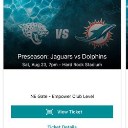 Dolphins Preseason Club Seats 221 Row 6 August 23 