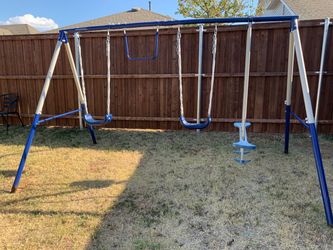 Metal Swing Set with Multiple Attachments