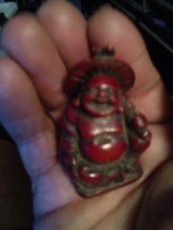 Mini Vintage Chinese Buddha Resin Laughing Sitting Statue Figurine Happy Figured