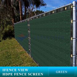 Ifenceview 6'x 20' Green Shade Cloth Fence Privacy Screen Fabric Mesh for Construction Site, Chain Link Fence,  Yard Deck Balcony Driveway Railing