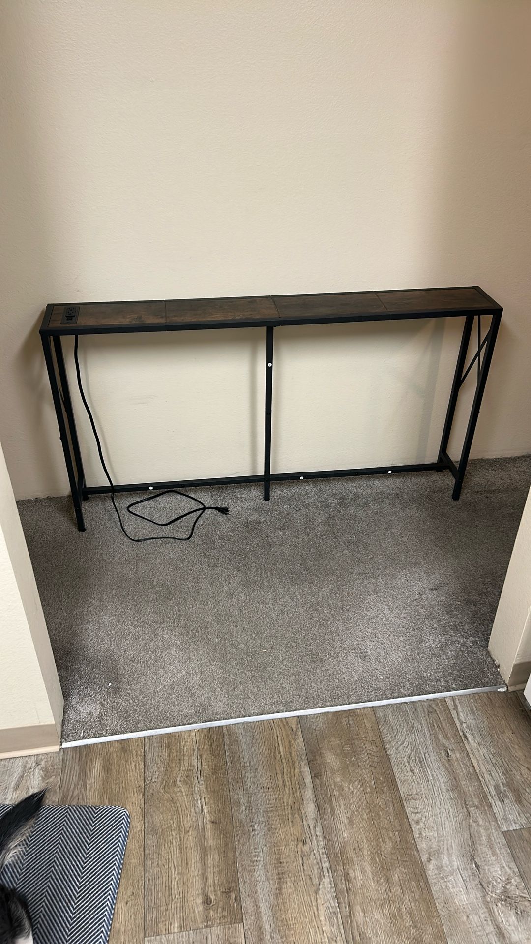 Sofa Table With Outlets Narrow For Behind Couch