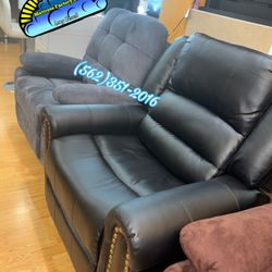 Black Recliner Couch Sofa New 