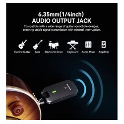 SEALED NUX C-5RC Rechargeable Wireless Guitar System 5.8GHz Auto Pair Ukulele 🔥