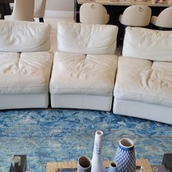Leather Sofa  With Reclining Back - Made in Italy