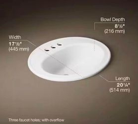 Kohler Bathroom Sink Bowl 20.3”x17.5”