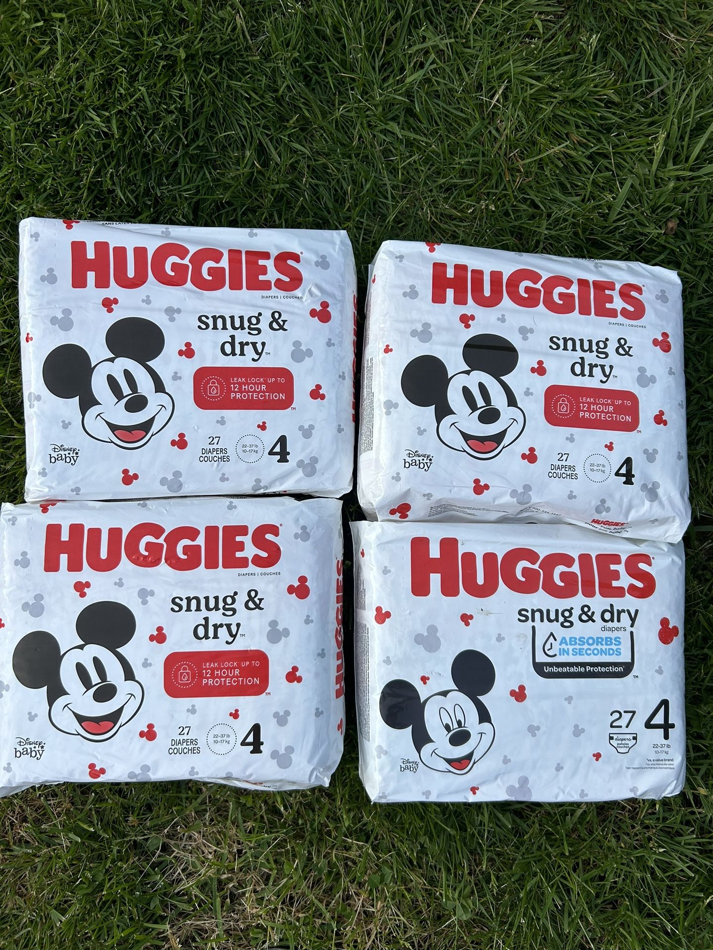 4 Packs Huggies Diapers