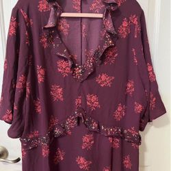 2X Chelsea Studios Ruffled Dress Sz 26/28 2X