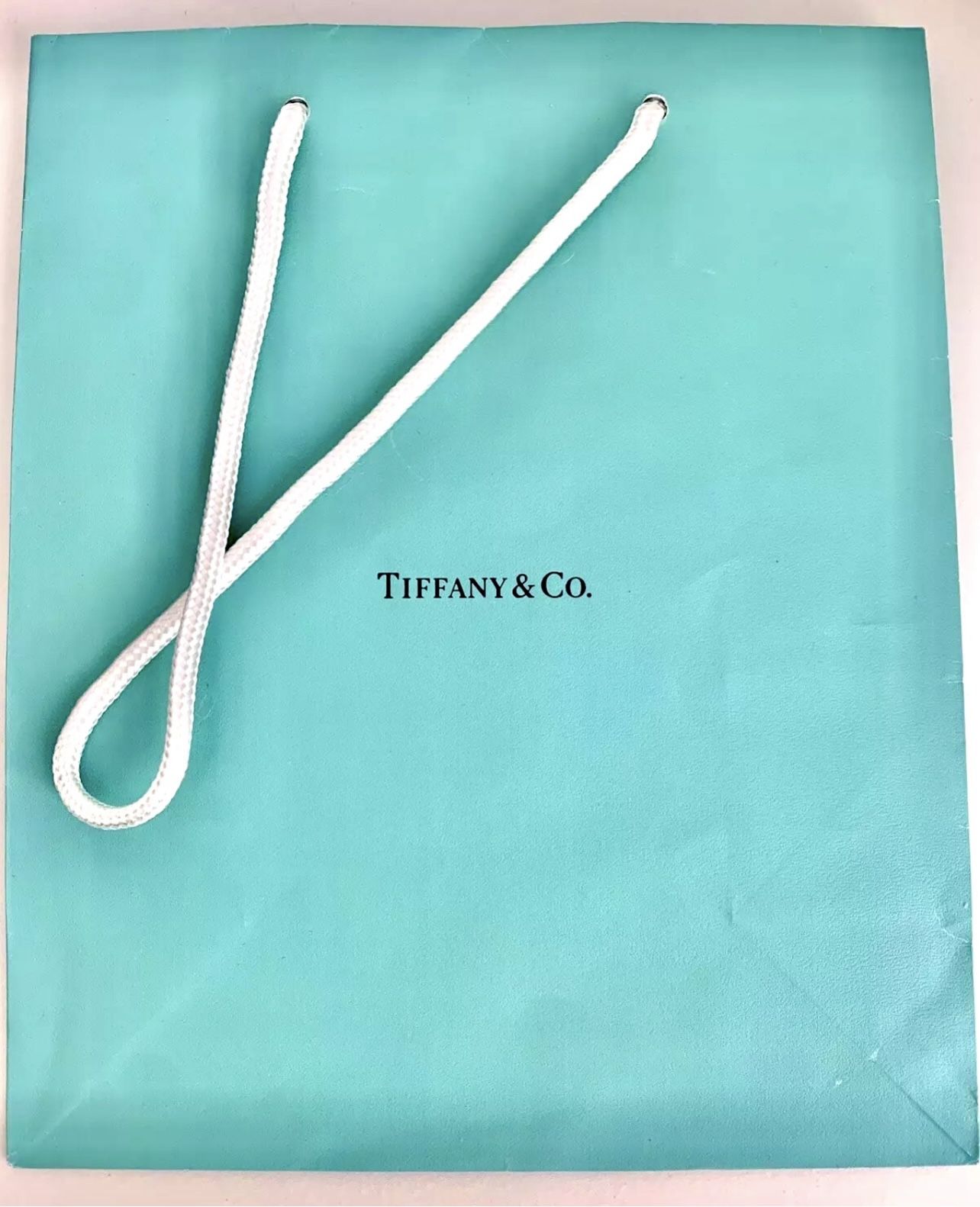 Classic Authentic Tiffany &Co Empty Blue Medium Paper Bag 10"x8"x4"