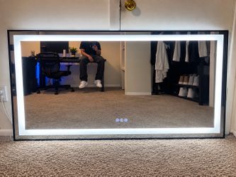 Large LED Lighted Mirror – Touch Controls
