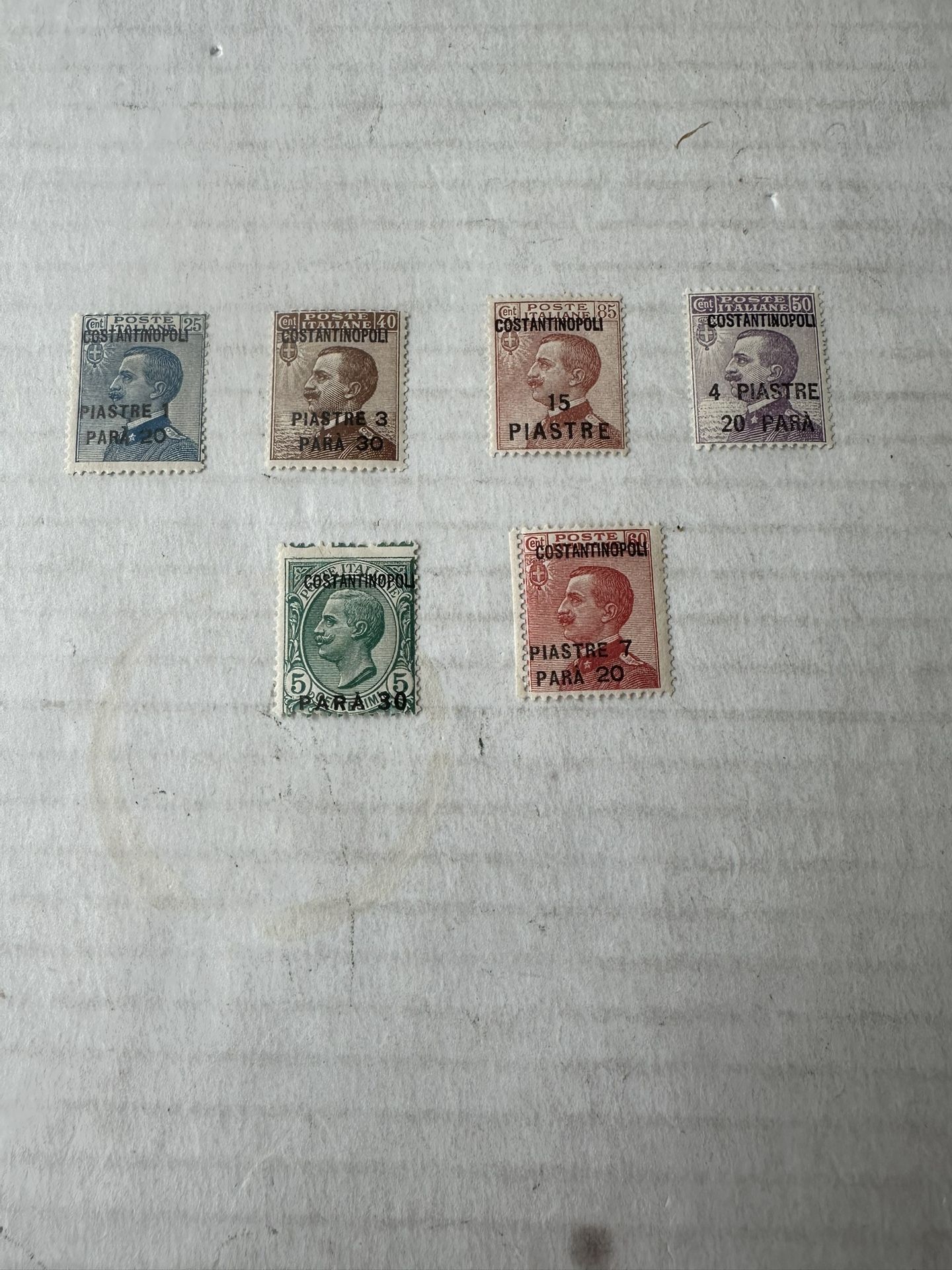 Italy Levant 1923 Collection Of 6 Stamps Mint Hinge