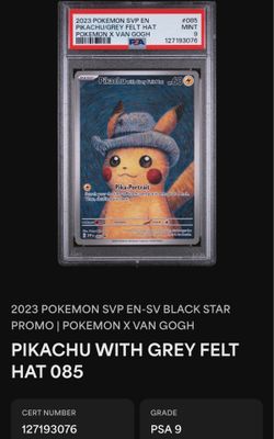 Pikachu with grey felt hat