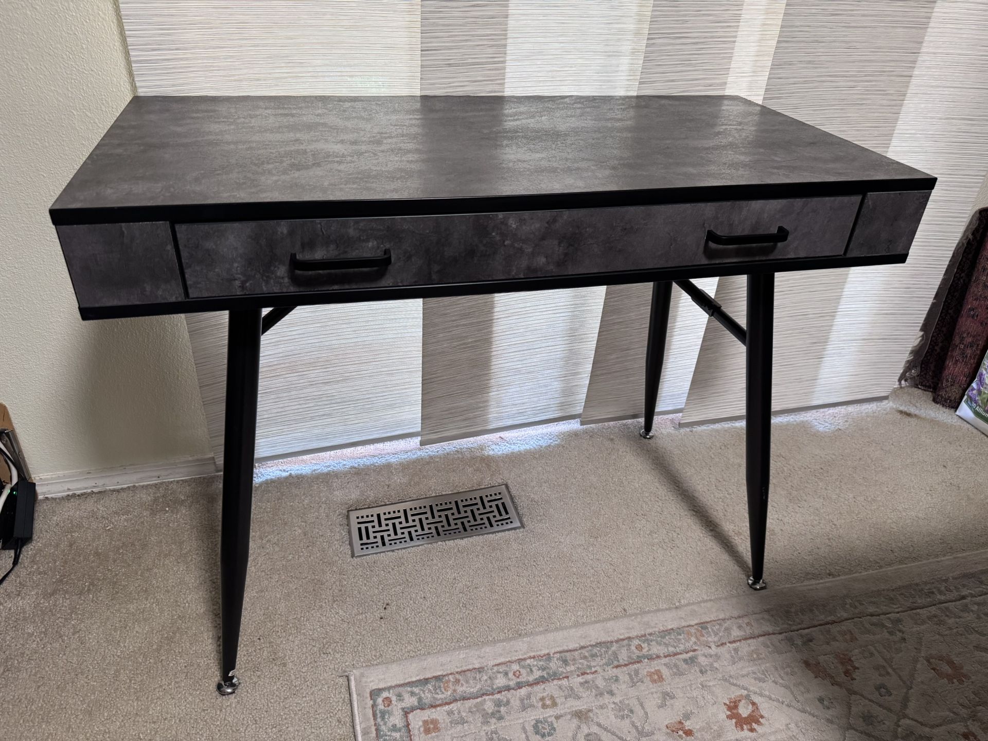 Faux Concrete Gray Desk Modern Industrial