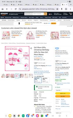Girl Mom Gift Set - Tote, Tumblers, Candle, Makeup Bag, Socks
