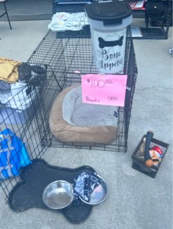 Dog Crate & Accessories Bundle